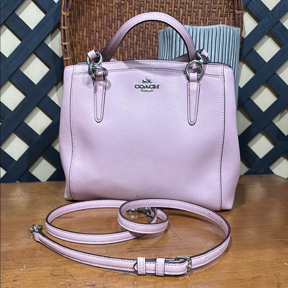 Coach Handbags - EUC Authentic Coach Pink Pebbled Leather Minetta Crossbody Tote